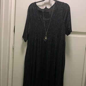 Vibe Dark Gray Long Sleeve Dress